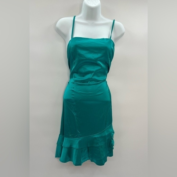 Satin-Like Ruffle Cocktail Minidress – Size Large (NWOT) - Picture 3 of 5